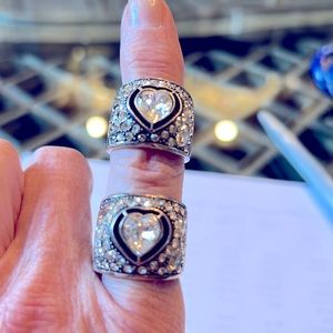Brighton clear Swarovski crystal heart rings SIZE 9
